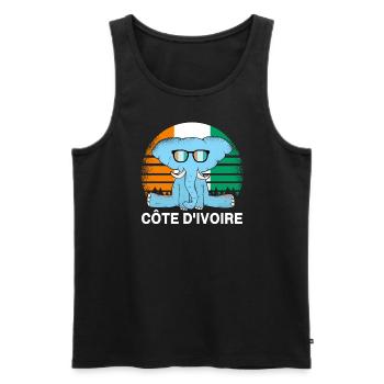 Elfenbeinküste Elefant - Männer Premium Bio Tank Top - Schwarz - Vorne - AI Model Male 178 light (178cm)