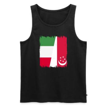 Singapur Italien - Männer Premium Bio Tank Top - Schwarz - Vorne - AI Model Male 178 light (178cm)