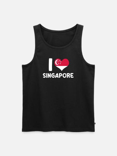 I love Singapore - Men's Premium Organic Tank Top - black