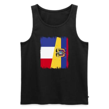 Équateur Quito Guayaquil Équatorien - Débardeur bio Premium Homme - noir - Devant - AI Model Male 178 light (178cm)