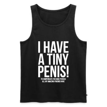 J'ai un minuscule pénis Blague Offensive Prank Gift TS - Débardeur bio Premium Homme - noir - Devant - AI Model Male 178 light (178cm)