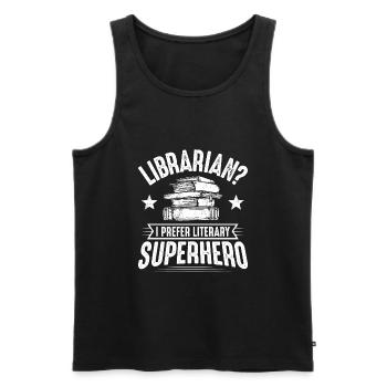 Librarian Library Library Book Reading Reader - Men's Premium Organic Tank Top - black - Front - AI Model Male 178 light (178cm)
