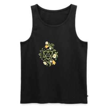 Druid D20 Dice Plants and Flowers Tabletop RPG - Men's Premium Organic Tank Top - black - Front - AI Model Male 178 light (178cm)