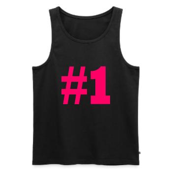 #1 - Men's Premium Organic Tank Top - black - Front - AI Model Male 178 light (178cm)