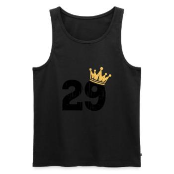 29 Crown 29th Birthday 29 Years - Men's Premium Organic Tank Top - black - Front - AI Model Male 178 light (178cm)