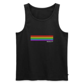 Égalité - Rainbow LGBT CSD - Débardeur bio Premium Homme - noir - Devant - Michal (187cm)