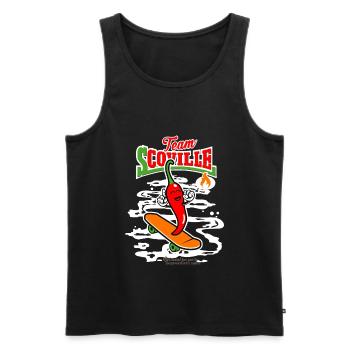 Chili Team Scoville - Männer Premium Bio Tank Top - Schwarz - Vorne - AI Model Male 178 light (178cm)