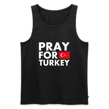 Pray for turkey - Débardeur bio Premium Homme - noir - Devant - Michal (187cm)