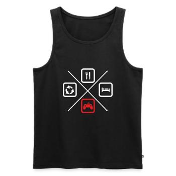 The Life Cycle of a Gamer,Geek,Gamer,Gaming - Men's Premium Organic Tank Top - black - Front - Michal (187cm)