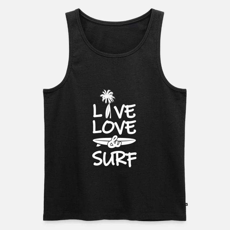 Surfing - Männer Premium Bio Tank Top - Schwarz