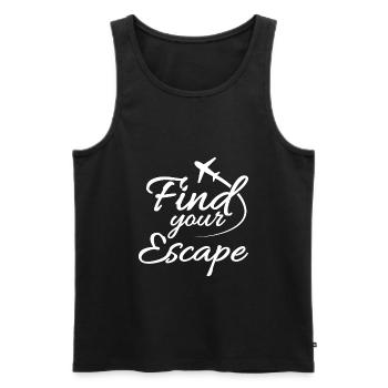 Travel - Männer Premium Bio Tank Top - Schwarz - Vorne - Michal (187cm)