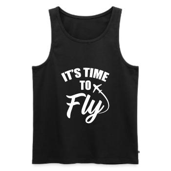 Travel - Men's Premium Organic Tank Top - black - Front - Michal (187cm)