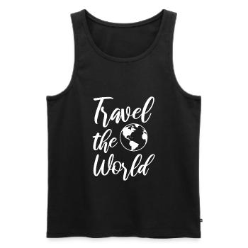 Travel - Männer Premium Bio Tank Top - Schwarz - Vorne - Michal (187cm)
