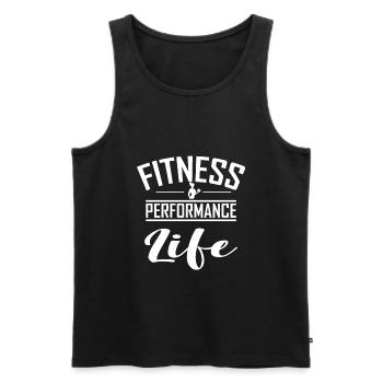 Vegan gesund - Männer Premium Bio Tank Top - Schwarz - Vorne - AI Model Male 178 light (178cm)