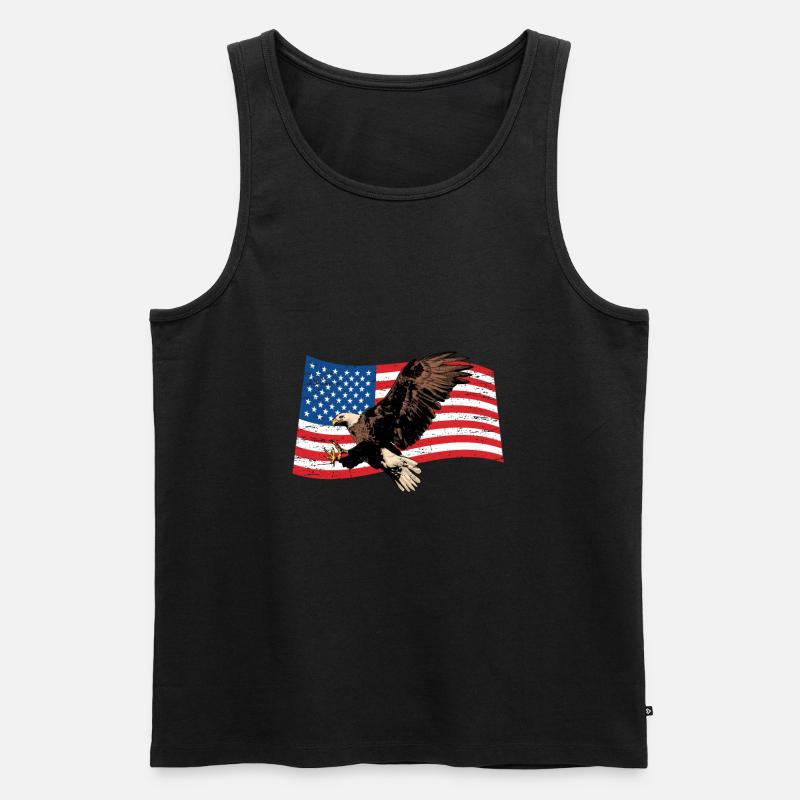 Amerika Adler - Männer Premium Bio Tank Top - Schwarz