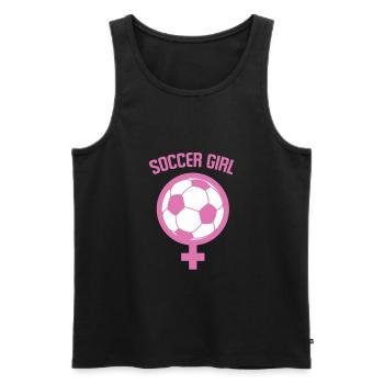 le football féminin - Débardeur bio Premium Homme - noir - Devant - AI Model Male 178 light (178cm)