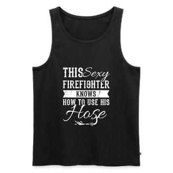 fire Department - Men's Premium Organic Tank Top - black - Front - AI Model Male 178 light (178cm)