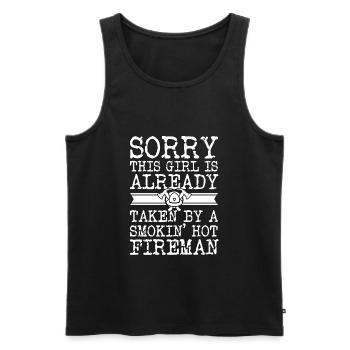 fire Department - Men's Premium Organic Tank Top - black - Front - AI Model Male 178 light (178cm)