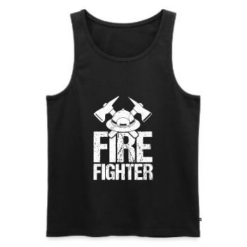 fire Department - Men's Premium Organic Tank Top - black - Front - AI Model Male 178 light (178cm)