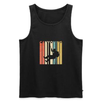 Canyoning - Men's Premium Organic Tank Top - black - Front - AI Model Male 178 light (178cm)