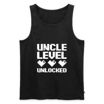 Onkel - Männer Premium Bio Tank Top - Schwarz - Vorne - Michal (187cm)