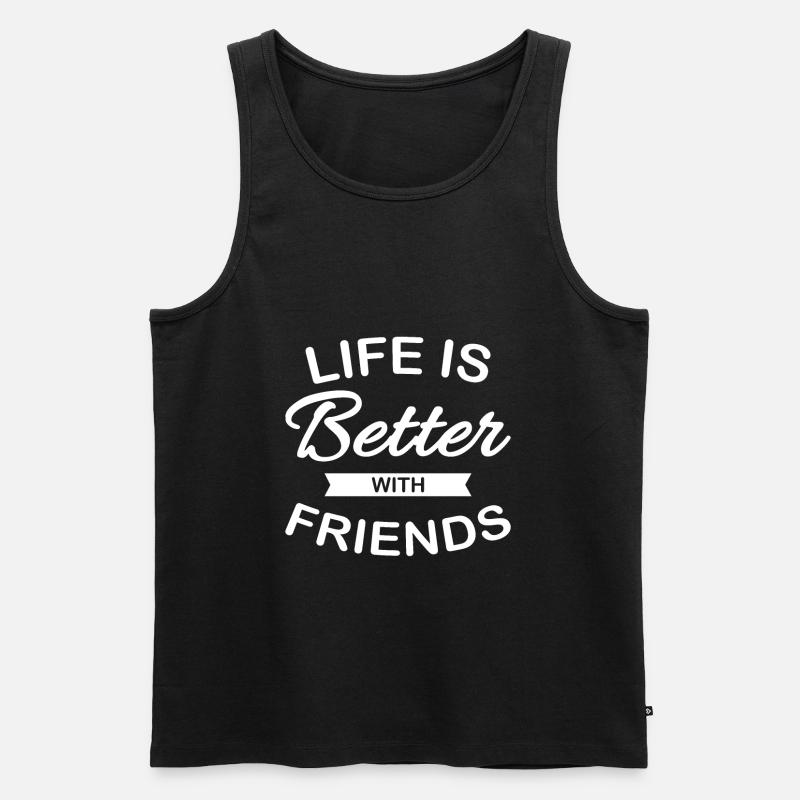 Freundschaft - Männer Premium Bio Tank Top - Schwarz