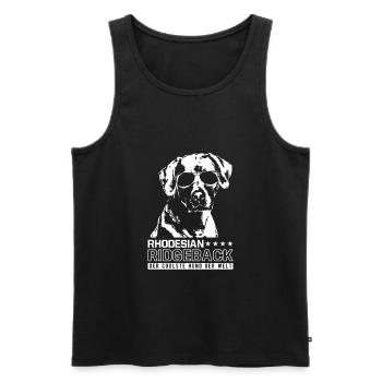Rhodesian Ridgeback - Men's Premium Organic Tank Top - black - Front - AI Model Male 178 light (178cm)