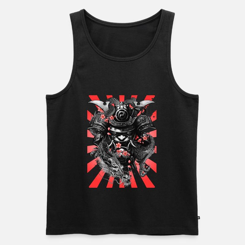Samurai Krieger - Männer Premium Bio Tank Top - Schwarz