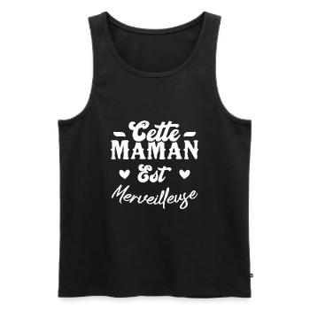 Cette maman est merveilleuse - Débardeur bio Premium Homme - noir - Devant - Michal (187cm)