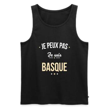 Je peux pas je suis Basque - Débardeur bio Premium Homme - noir - Devant - Michal (187cm)