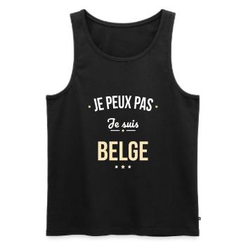 Je peux pas je suis Belge - Débardeur bio Premium Homme - noir - Devant - Michal (187cm)