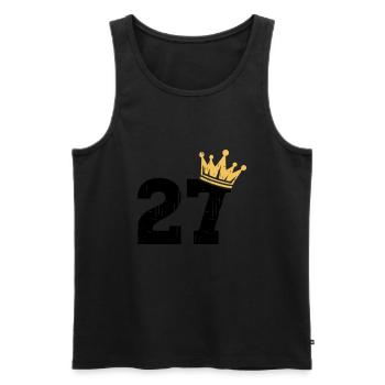 27 Crown 27e anniversaire 27 ans - Débardeur bio Premium Homme - noir - Devant - AI Model Male 178 light (178cm)