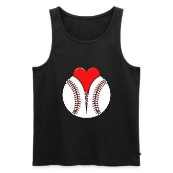 Baseball I love - Men's Premium Organic Tank Top - black - Front - AI Model Male 178 light (178cm)