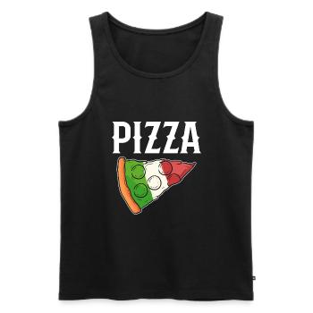 Pizza Italie - Débardeur bio Premium Homme - noir - Devant - Michal (187cm)