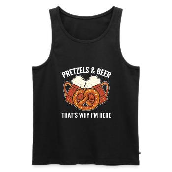 Brezel - Männer Premium Bio Tank Top - Schwarz - Vorne - AI Model Male 178 light (178cm)