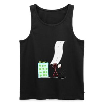 Schulabschluss Strichmännnchen Diplom Lebensweg - Männer Premium Bio Tank Top - Schwarz - Vorne - AI Model Male 178 light (178cm)