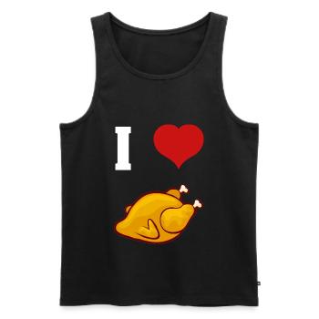 funny i love chicken i love fried chicken - Men's Premium Organic Tank Top - black - Front - Michal (187cm)