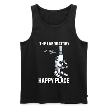 Biology | Microscope Laboratory Biologist Teacher Gift - Men's Premium Organic Tank Top - black - Front - Michal (187cm)