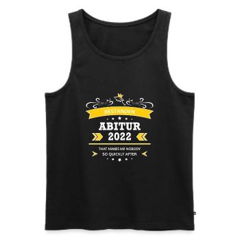 Abi 2022 lustig Sprüche Abitur Geschenk bestanden - Männer Premium Bio Tank Top - Schwarz - Vorne - Michal (187cm)