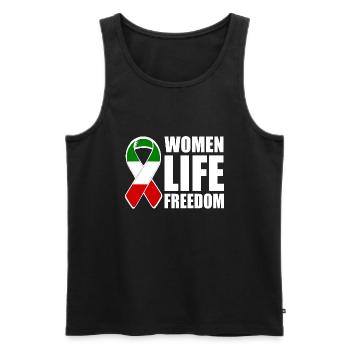 Women life freedom - Men's Premium Organic Tank Top - black - Front - Michal (187cm)