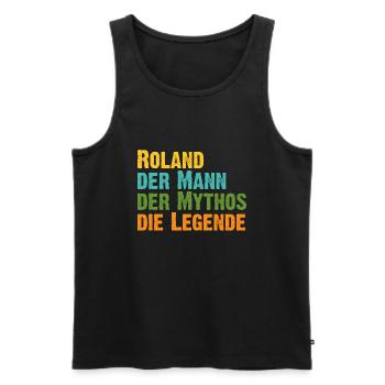 Roland der Mythos die Legende Vorname Roland - Männer Premium Bio Tank Top - Schwarz - Vorne - Michal (187cm)