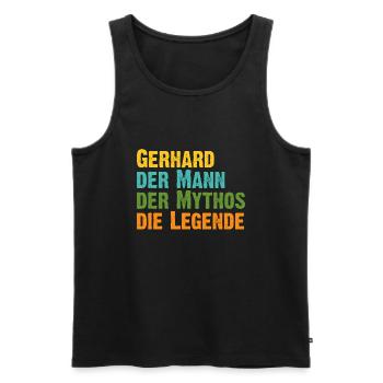 Gerhard der Mythos die Legende Vorname Gerhard - Männer Premium Bio Tank Top - Schwarz - Vorne - Michal (187cm)