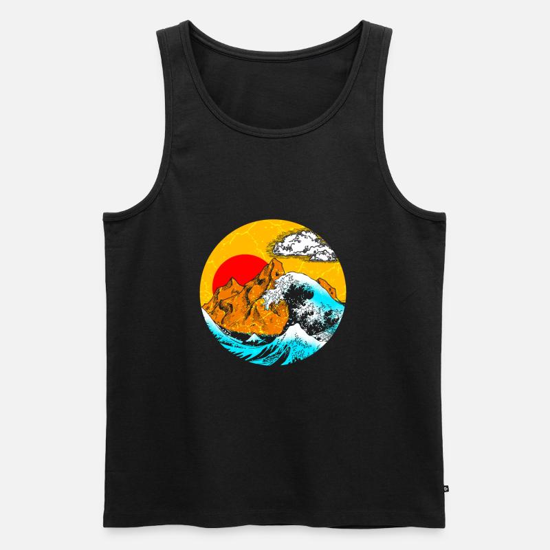 Japanische Kunst - Männer Premium Bio Tank Top - Schwarz