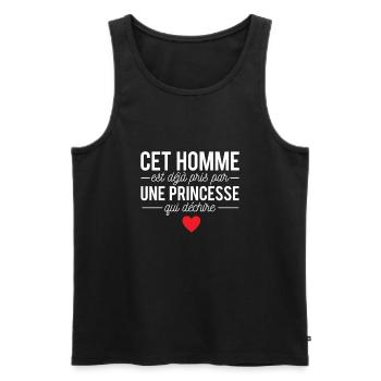 Cet homme est déjà pris par une princesse - Débardeur bio Premium Homme - noir - Devant - Michal (187cm)
