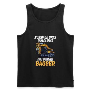 Baggerfahrer Opa Großvater Spruch Humor Bagger - Männer Premium Bio Tank Top - Schwarz - Vorne - Michal (187cm)