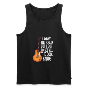Musique Rock Grand-père Grand-père Humour Idée cadeau - Débardeur bio Premium Homme - noir - Devant - Michal (187cm)
