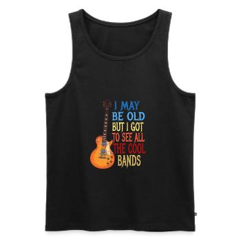 Musique rock Grand-père Grand-père disant humour idée cadeau - Débardeur bio Premium Homme - noir - Devant - Michal (187cm)