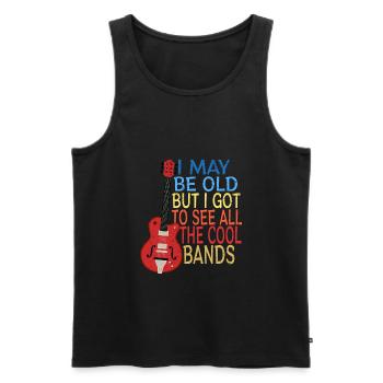Musique rock Grand-père Grand-père disant humour idée cadeau - Débardeur bio Premium Homme - noir - Devant - Michal (187cm)