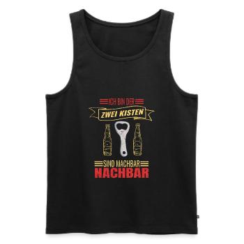 Ich Bin Der Zwei Kisten Sind Machbar Nachbar Bier - Männer Premium Bio Tank Top - Schwarz - Vorne - Michal (187cm)