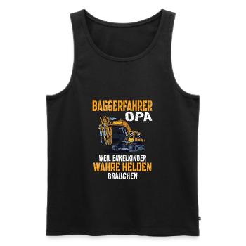Baggerfahrer Opa Spruch Bauarbeiter Geschenkidee - Männer Premium Bio Tank Top - Schwarz - Vorne - AI Model Male 178 light (178cm)